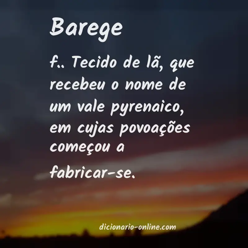 Significado de barege