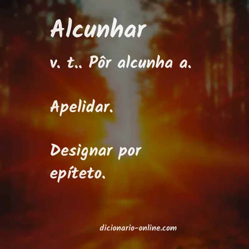 Significado de alcunhar