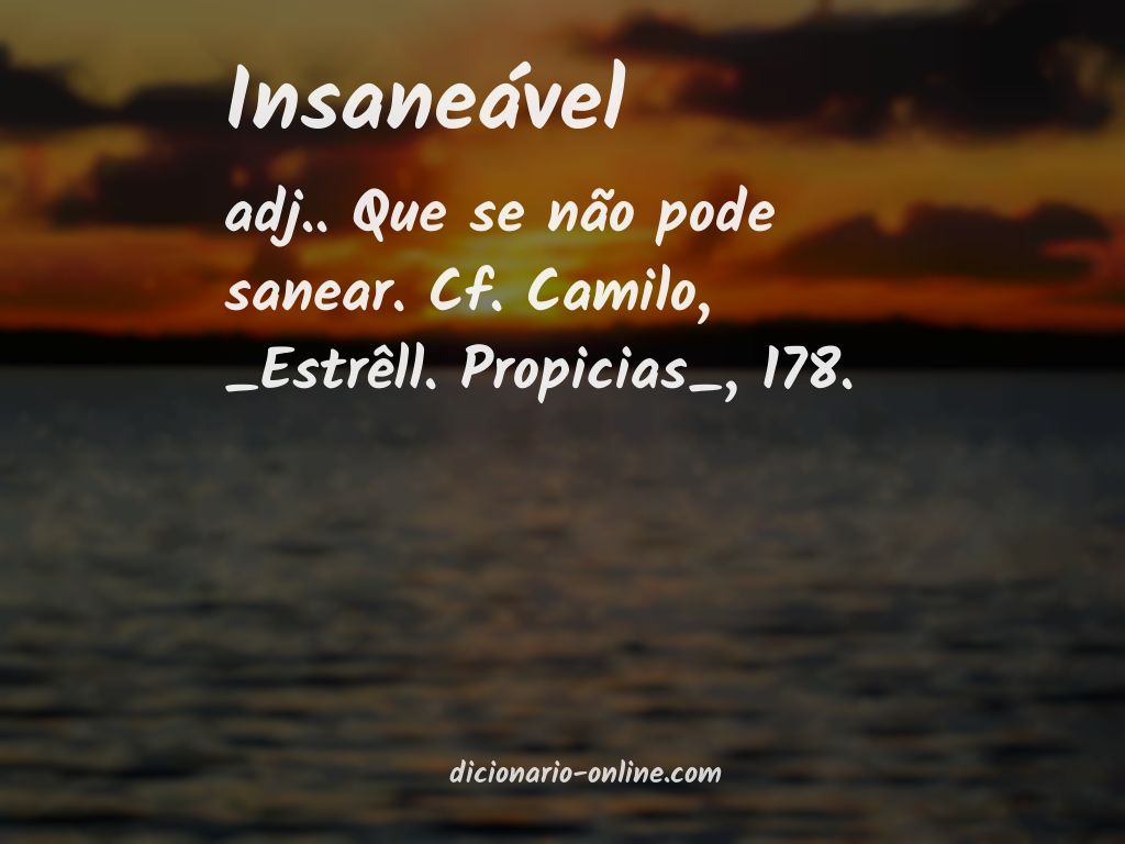 Significado de insaneável