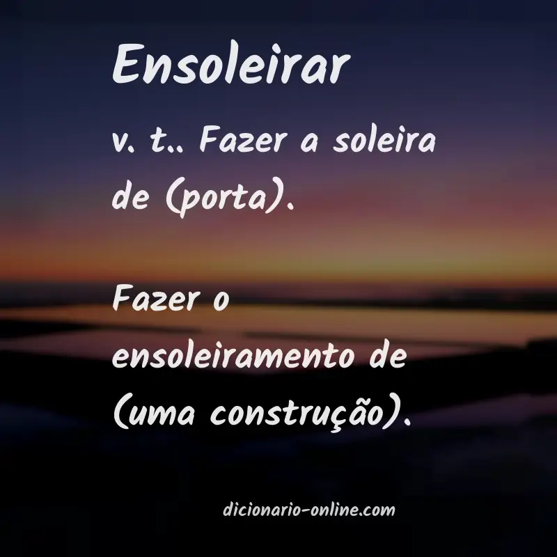 Significado de ensoleirar