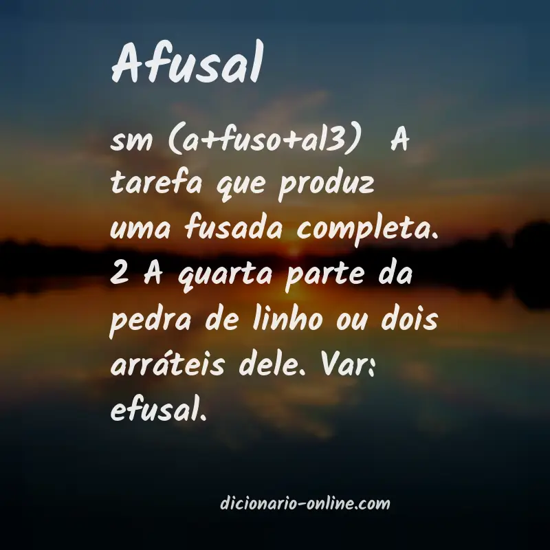 Significado de afusal