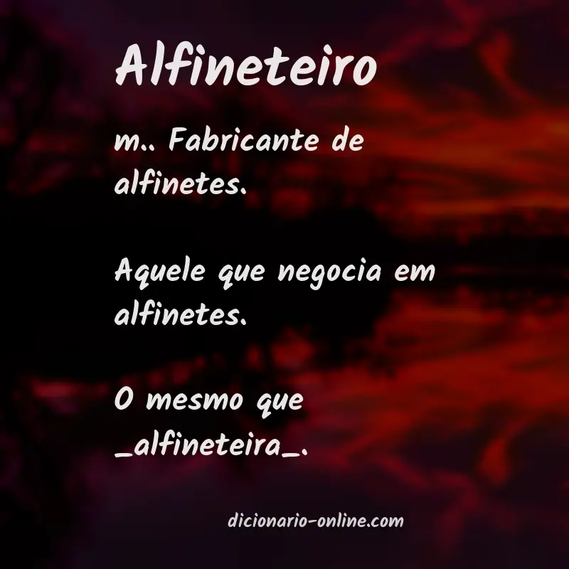 Significado de alfineteiro