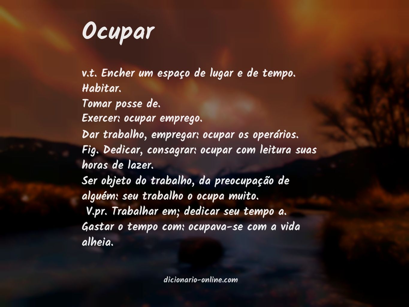 Significado de ocupar