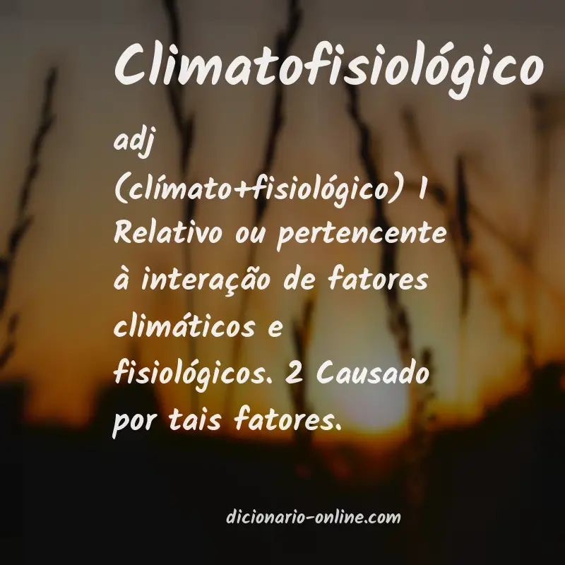 Significado de climatofisiológico