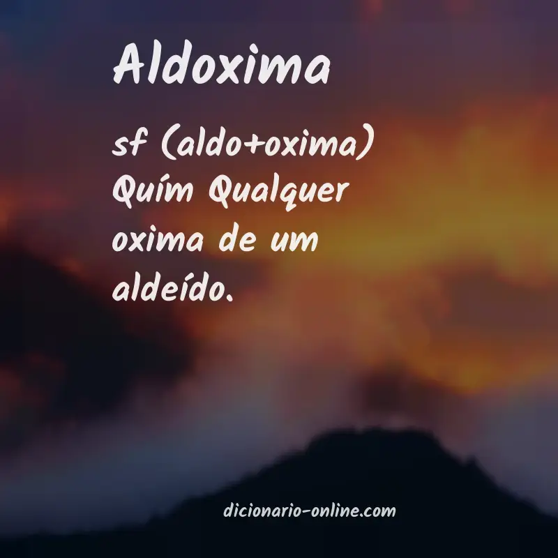 Significado de aldoxima