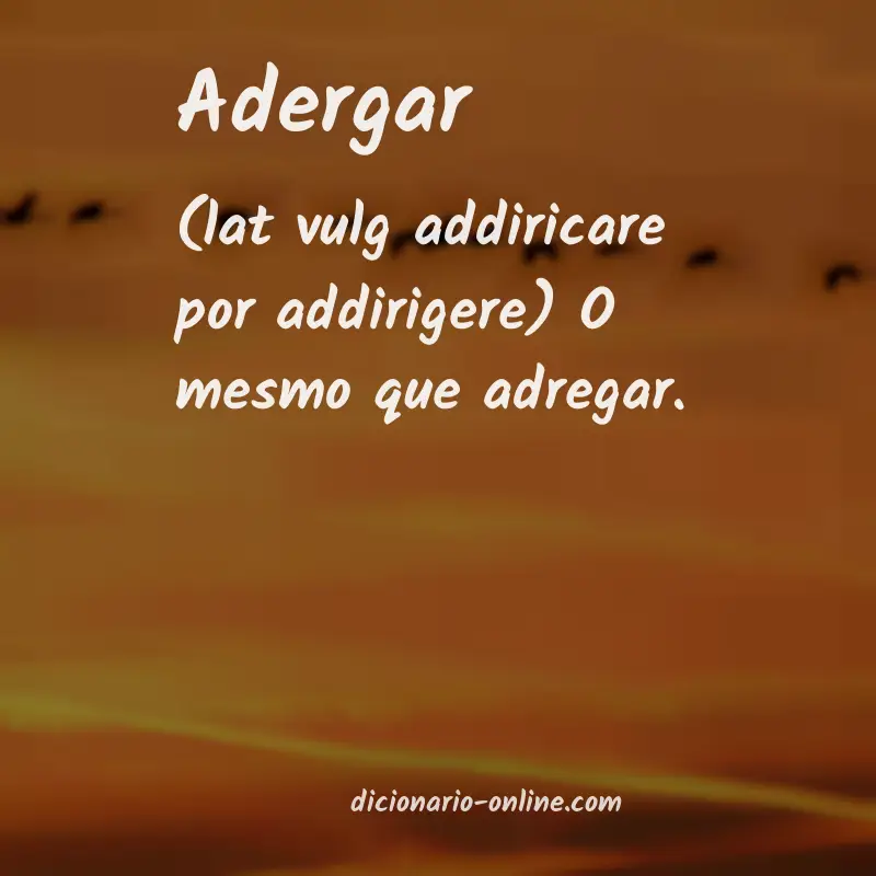 Significado de adergar