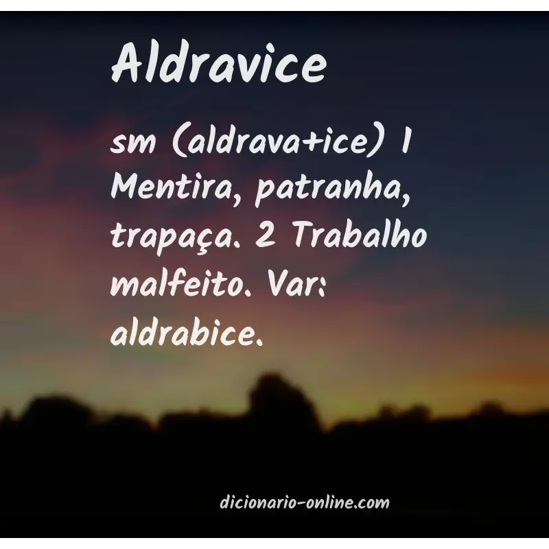 Significado de aldravice