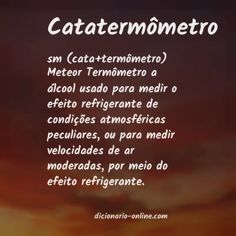 Significado de catatermômetro