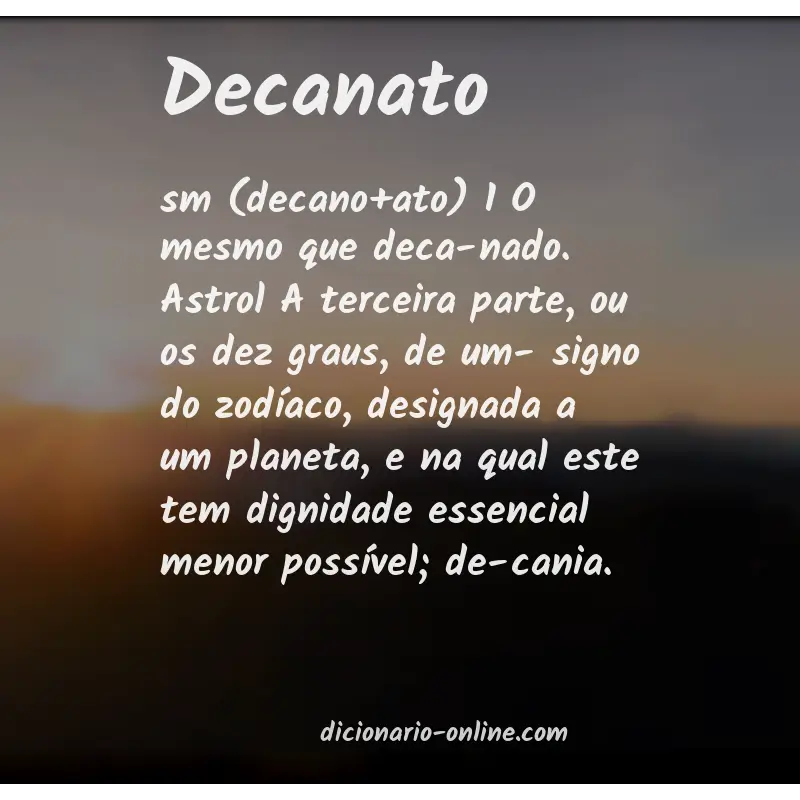 Significado de decanato