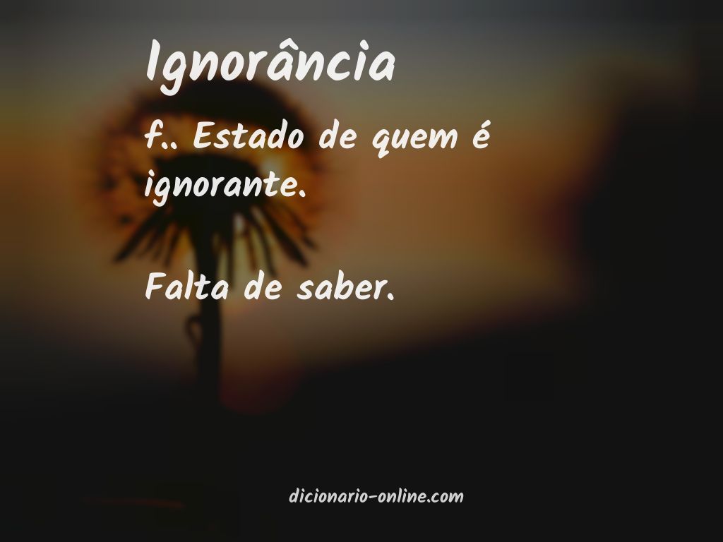 Significado de ignorância