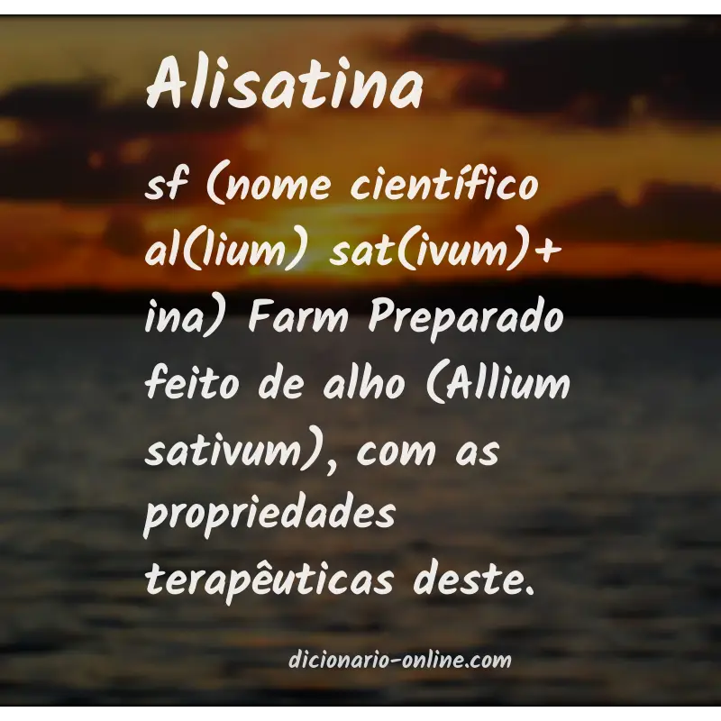 Significado de alisatina