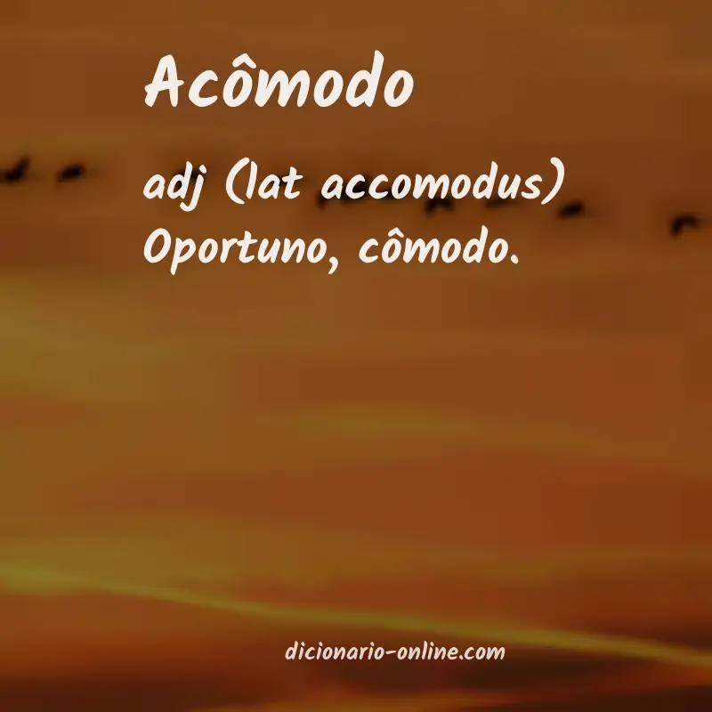 Significado de acômodo