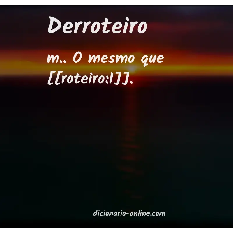 Significado de derroteiro