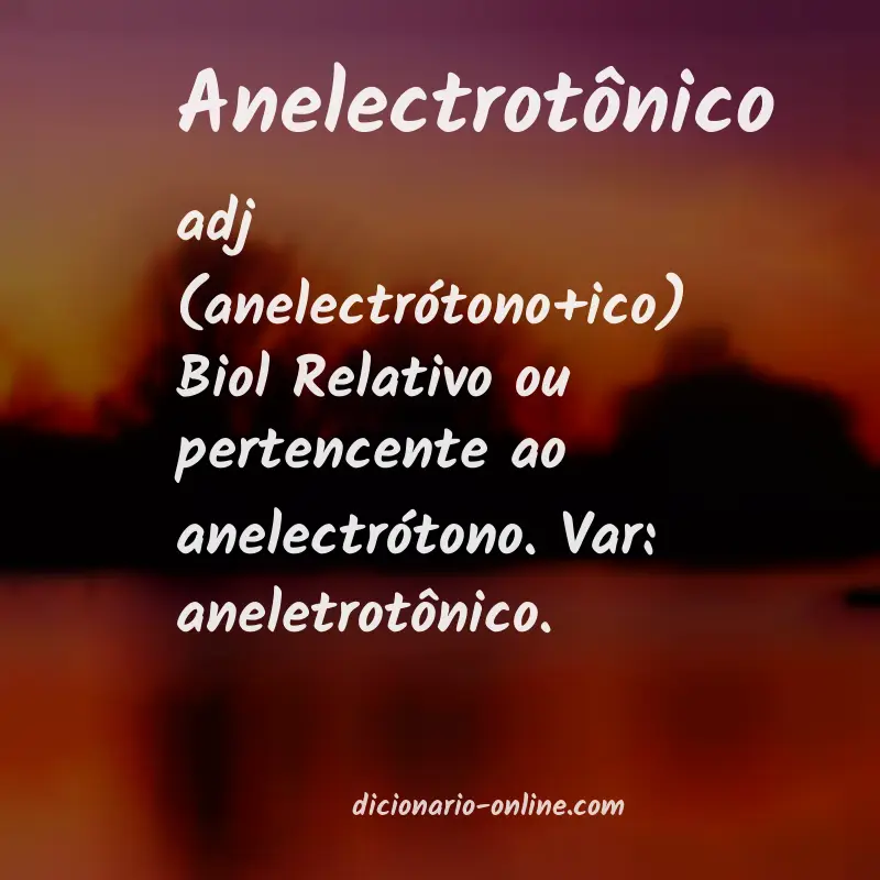 Significado de anelectrotônico