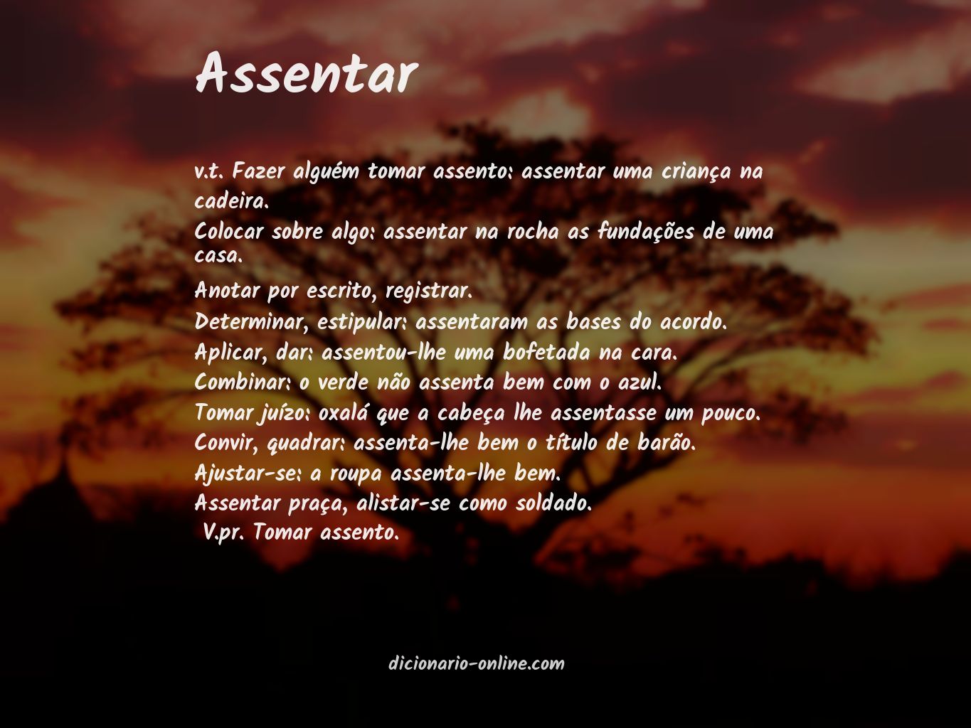 Significado de assentar