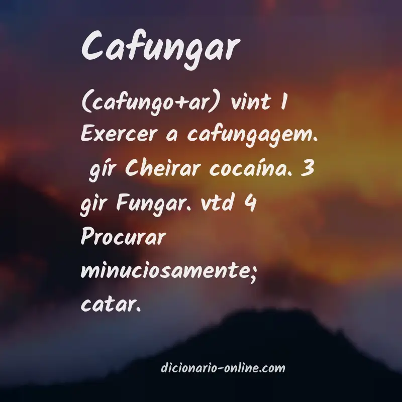 Significado de cafungar