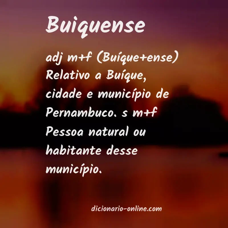 Significado de buiquense
