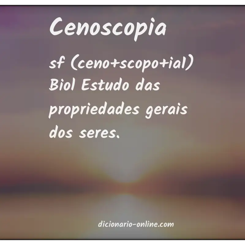 Significado de cenoscopia