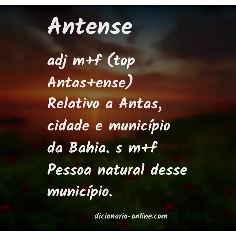 Significado de antense