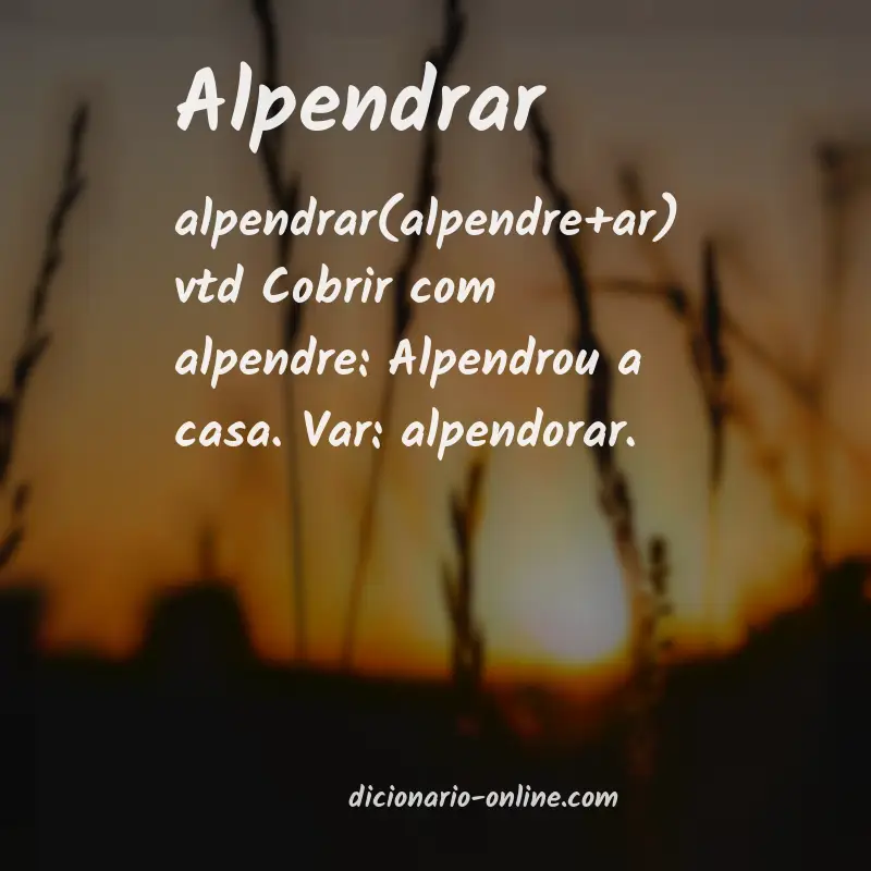 Significado de alpendrar