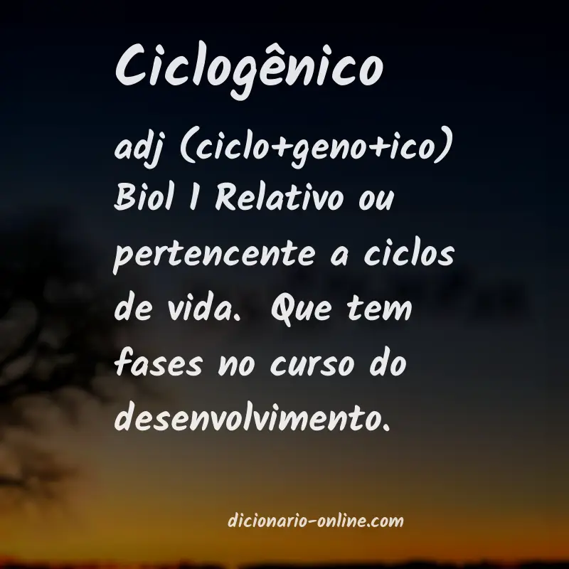 Significado de ciclogênico