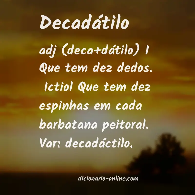 Significado de decadátilo