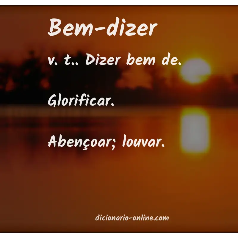 Significado de bem-dizer
