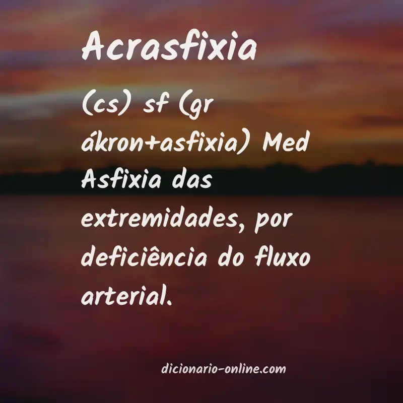 Significado de acrasfixia