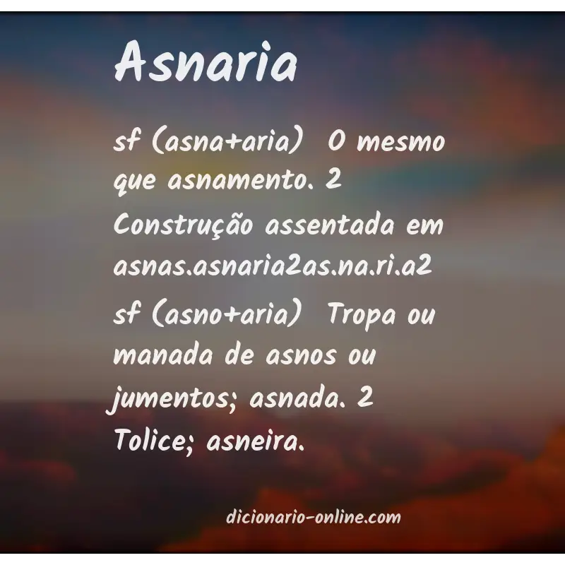 Significado de asnaria