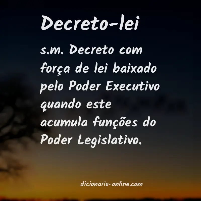 Significado de decreto-lei