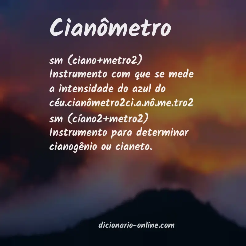 Significado de cianômetro