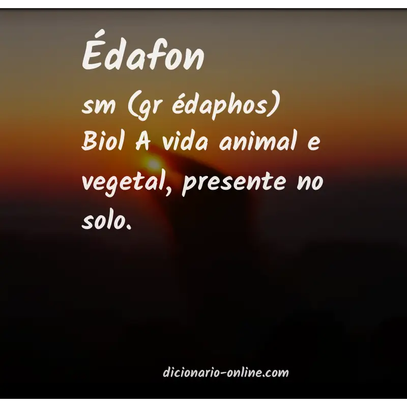 Significado de édafon
