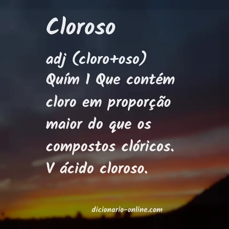 Significado de cloroso