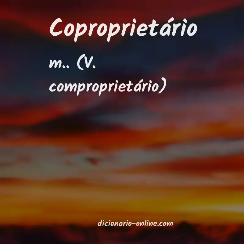 Significado de coproprietário