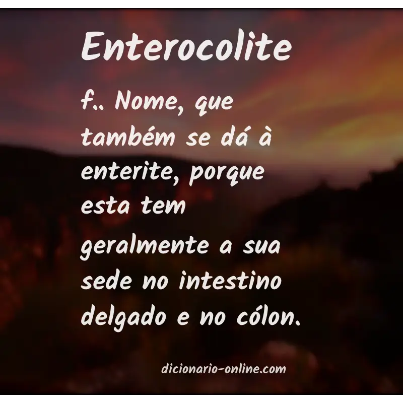 Significado de enterocolite