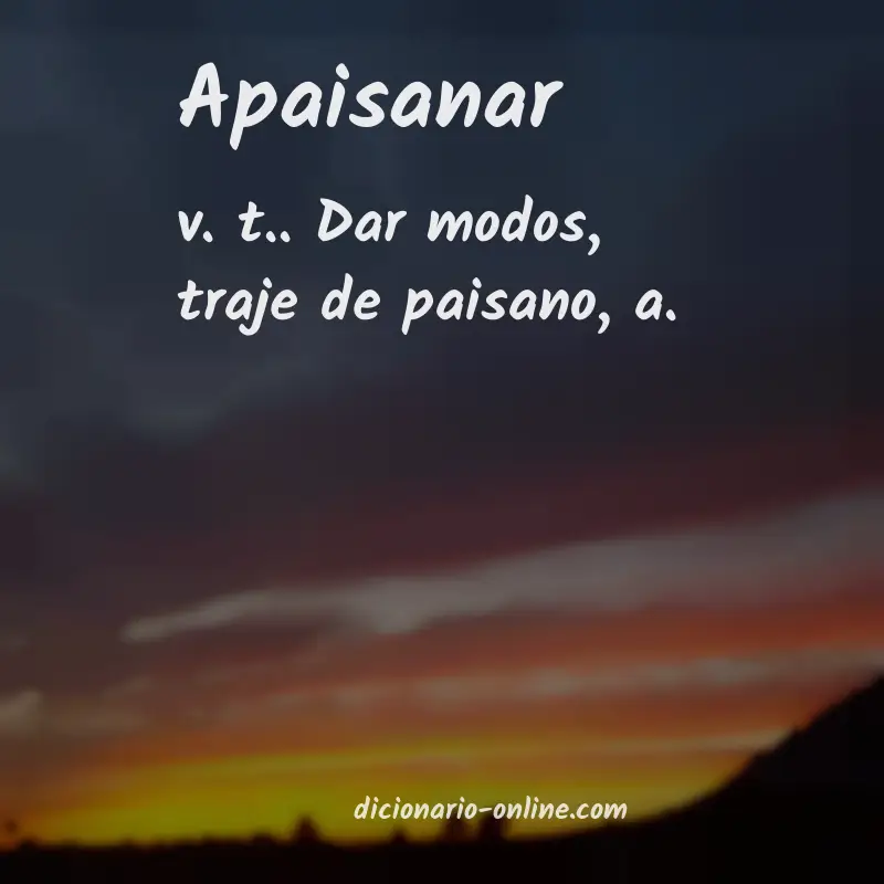 Significado de apaisanar