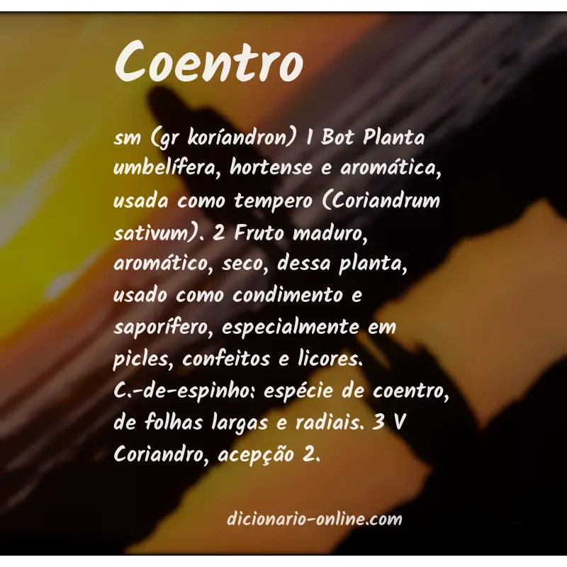 Significado de coentro