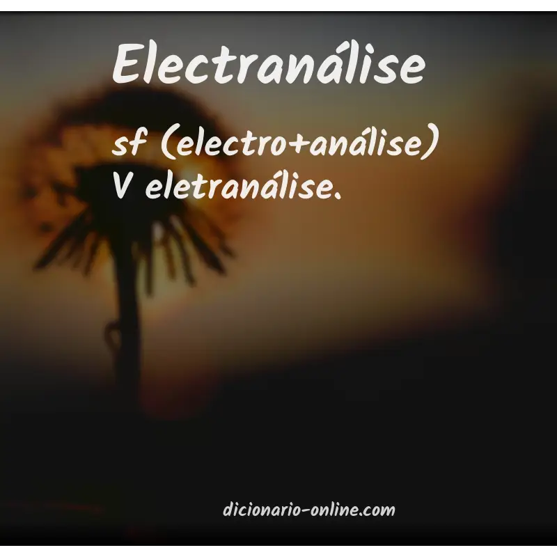 Significado de electranálise