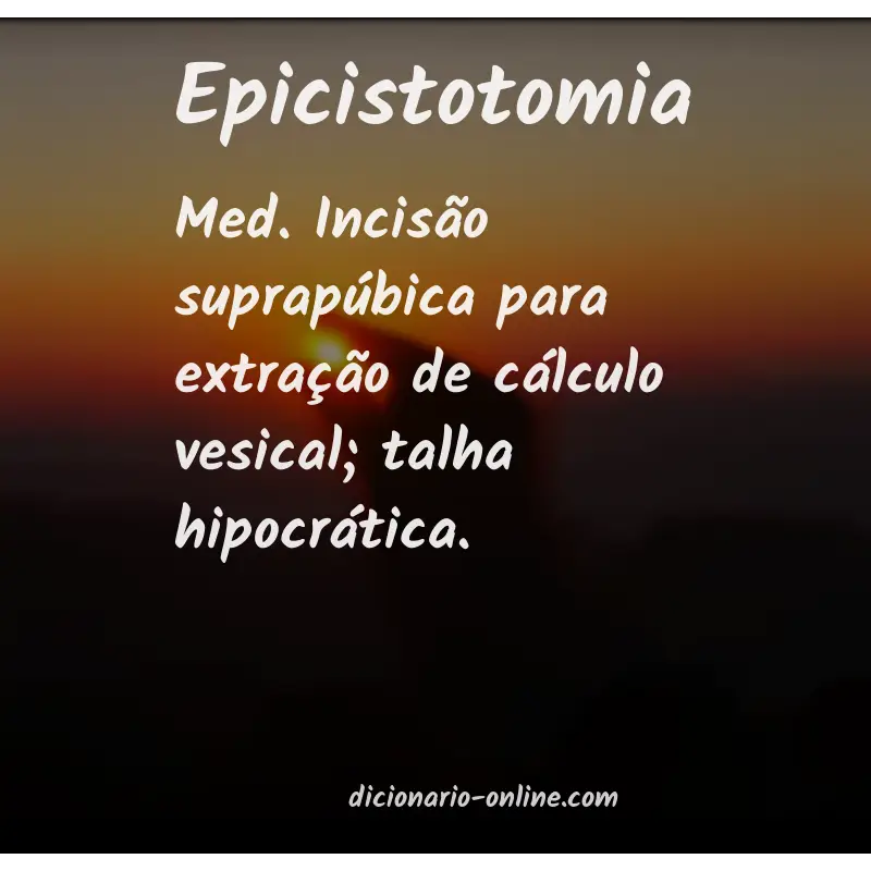 Significado de epicistotomia