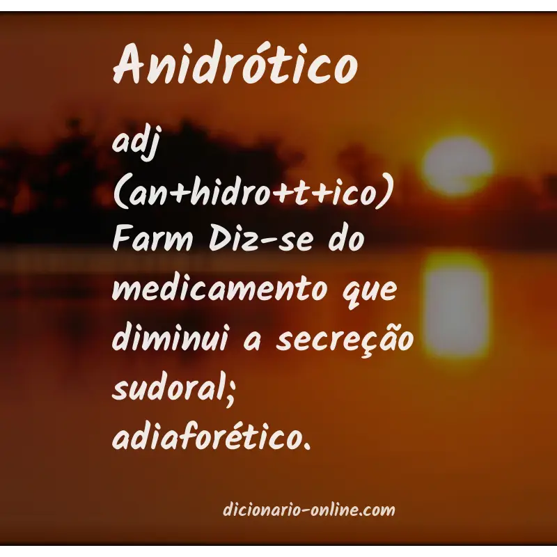 Significado de anidrótico