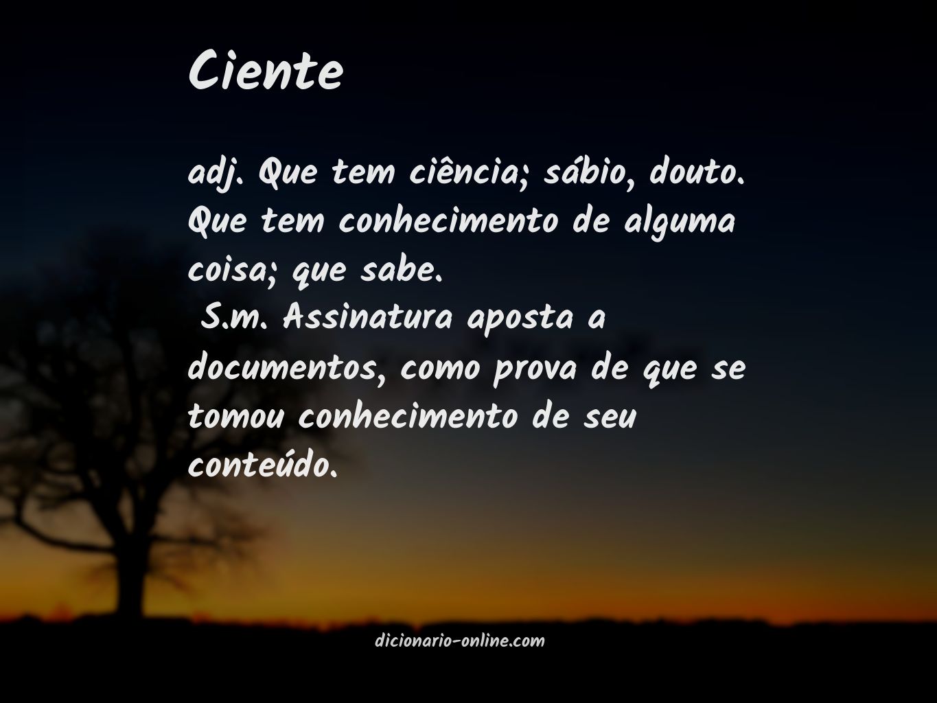 Significado de ciente