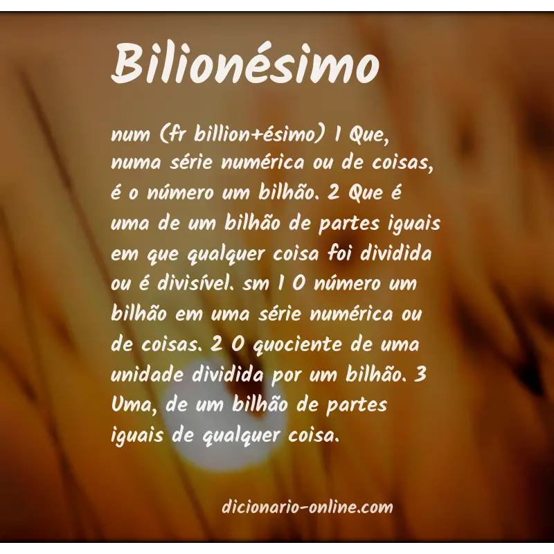 Significado de bilionésimo