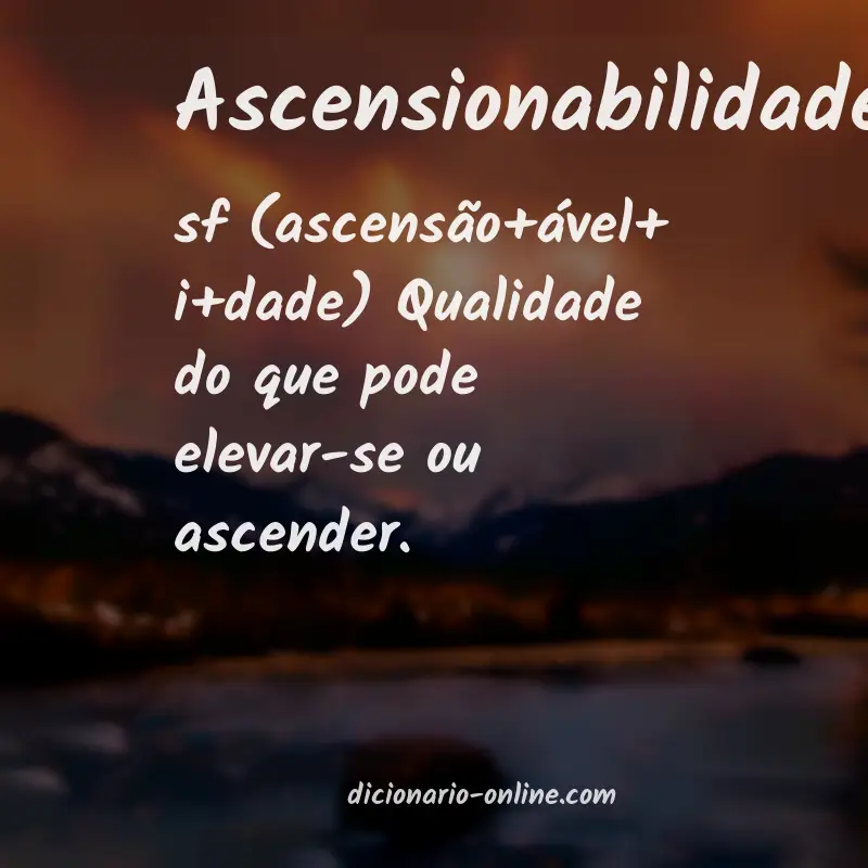 Significado de ascensionabilidade
