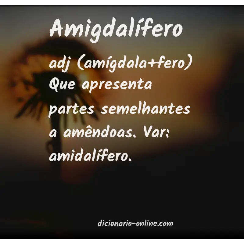 Significado de amigdalífero