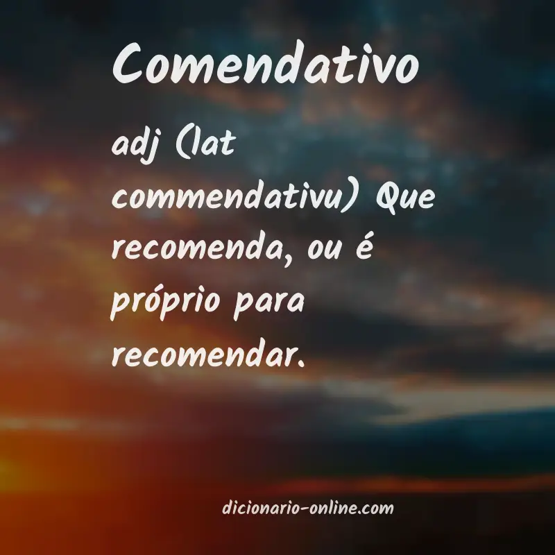 Significado de comendativo