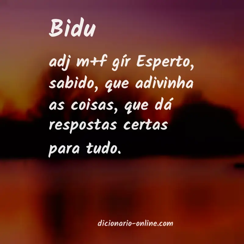 Significado de bidu