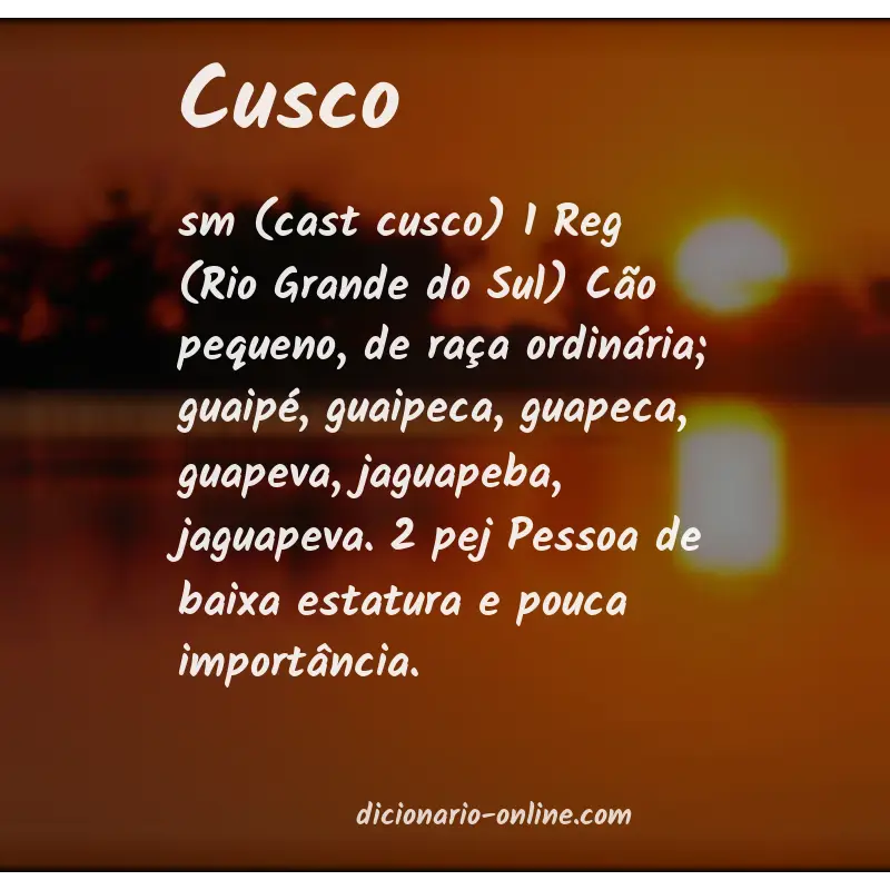 Significado de cusco