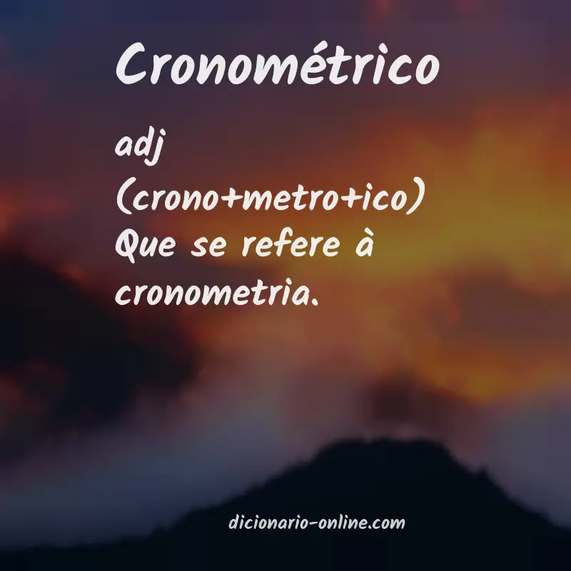 Significado de cronométrico