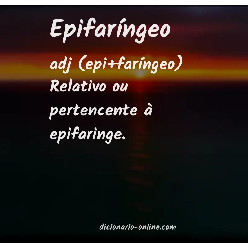 Significado de epifaríngeo