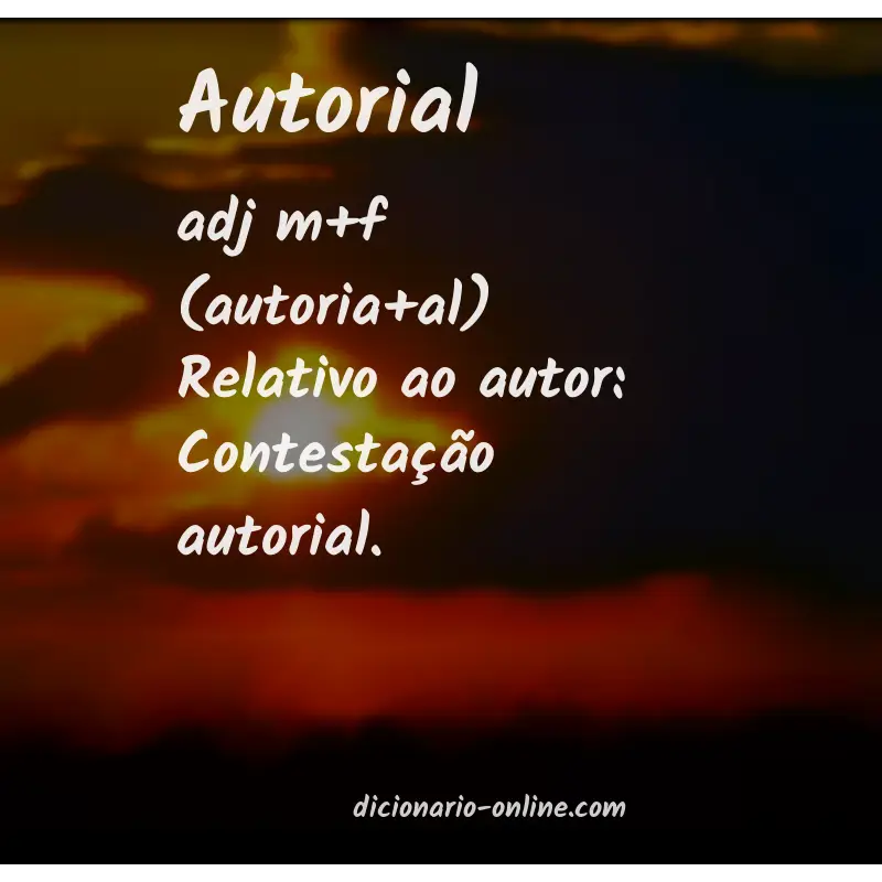 Significado de autorial